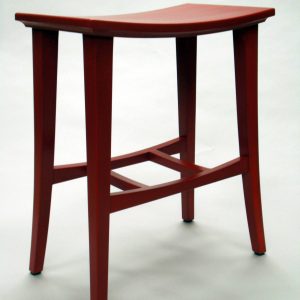 custom built bright red wood mortise and tenoned Bright Red Stool
